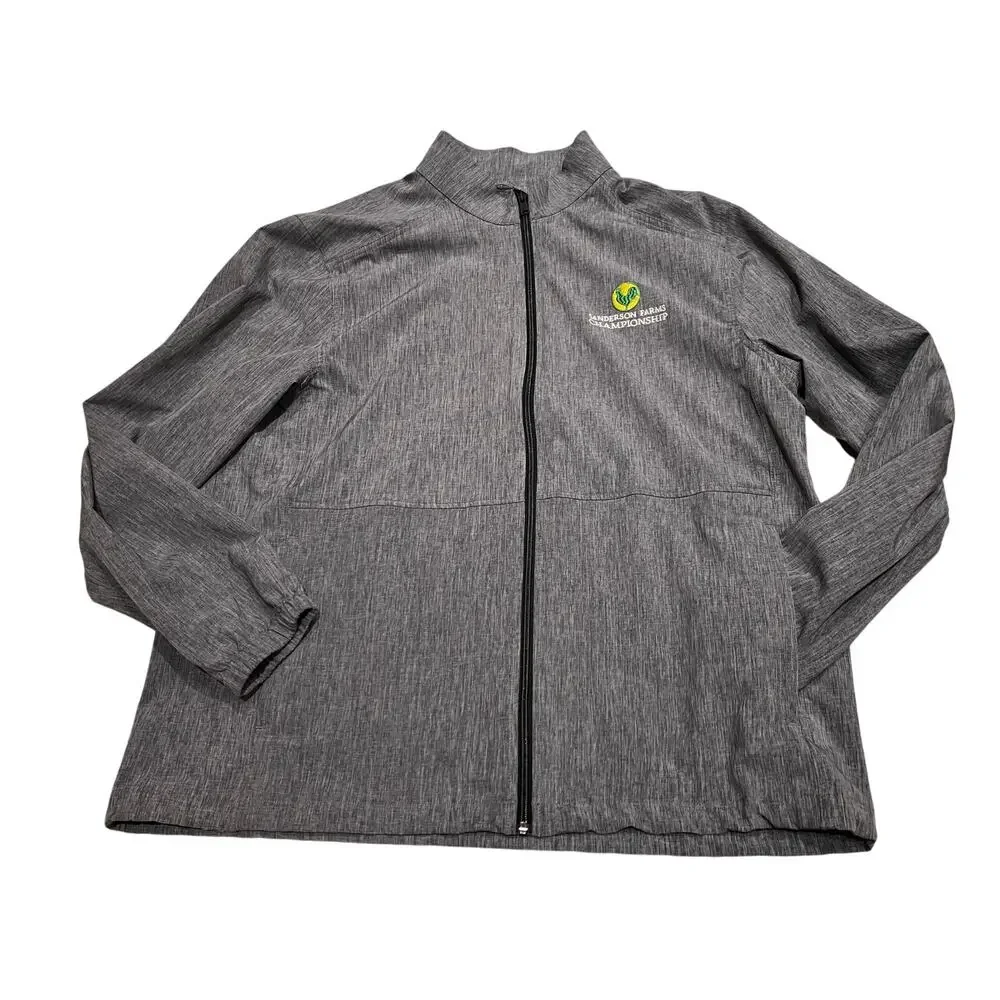Greg‎ Norman XL Gray Full Zip Jacket Sanderson Farms Championship Logo Golf
